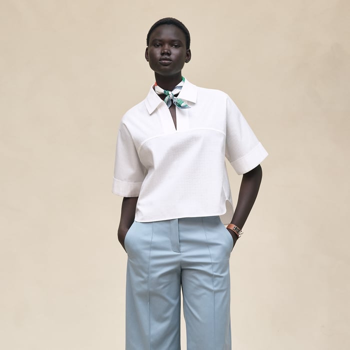 Blanc Quilted Blouse