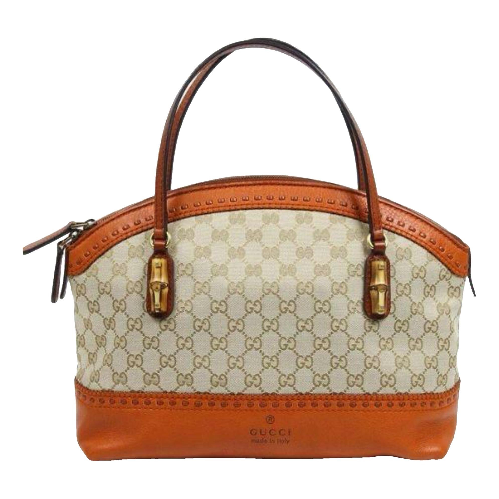 Bamboo Top Handle leather handbag