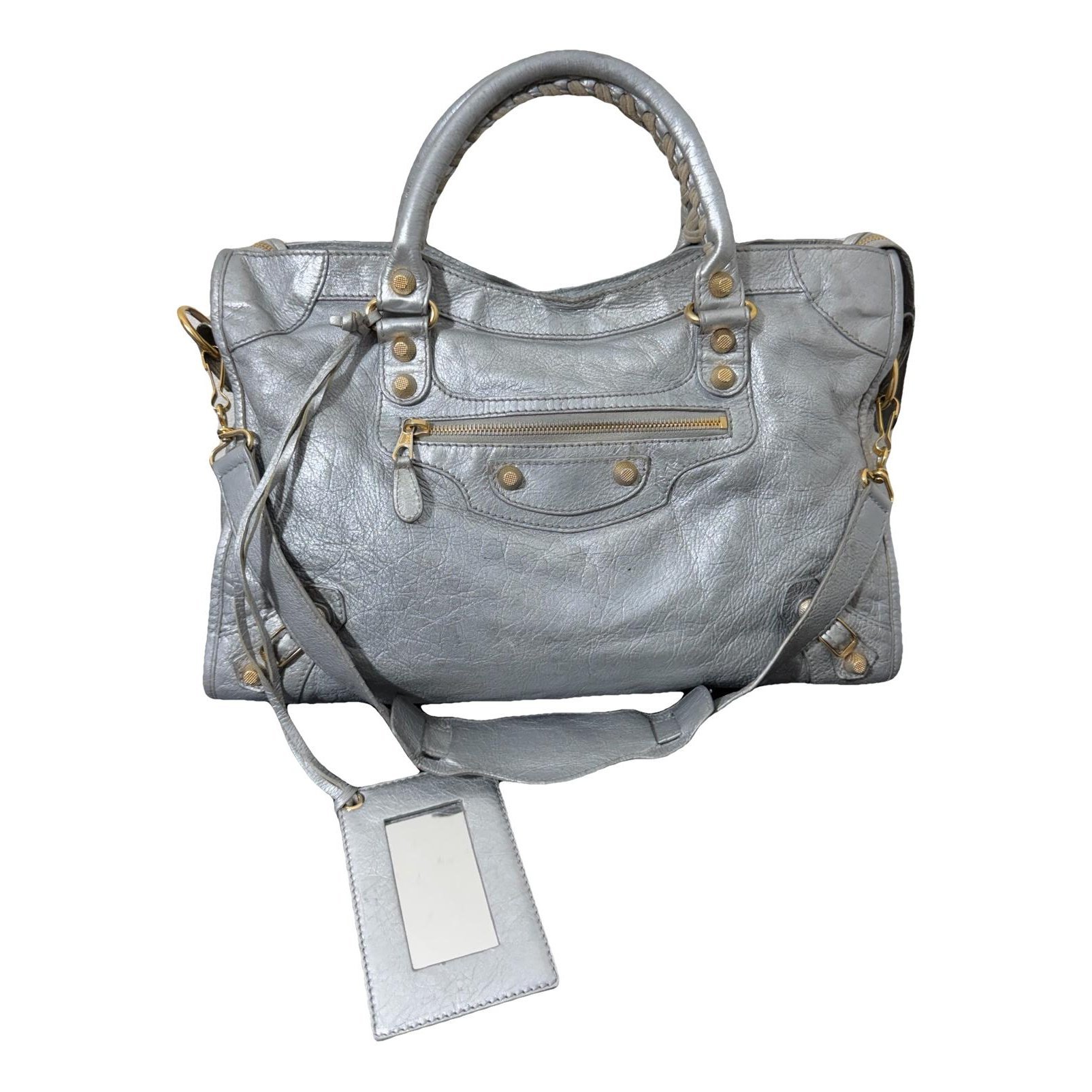 City leather handbag