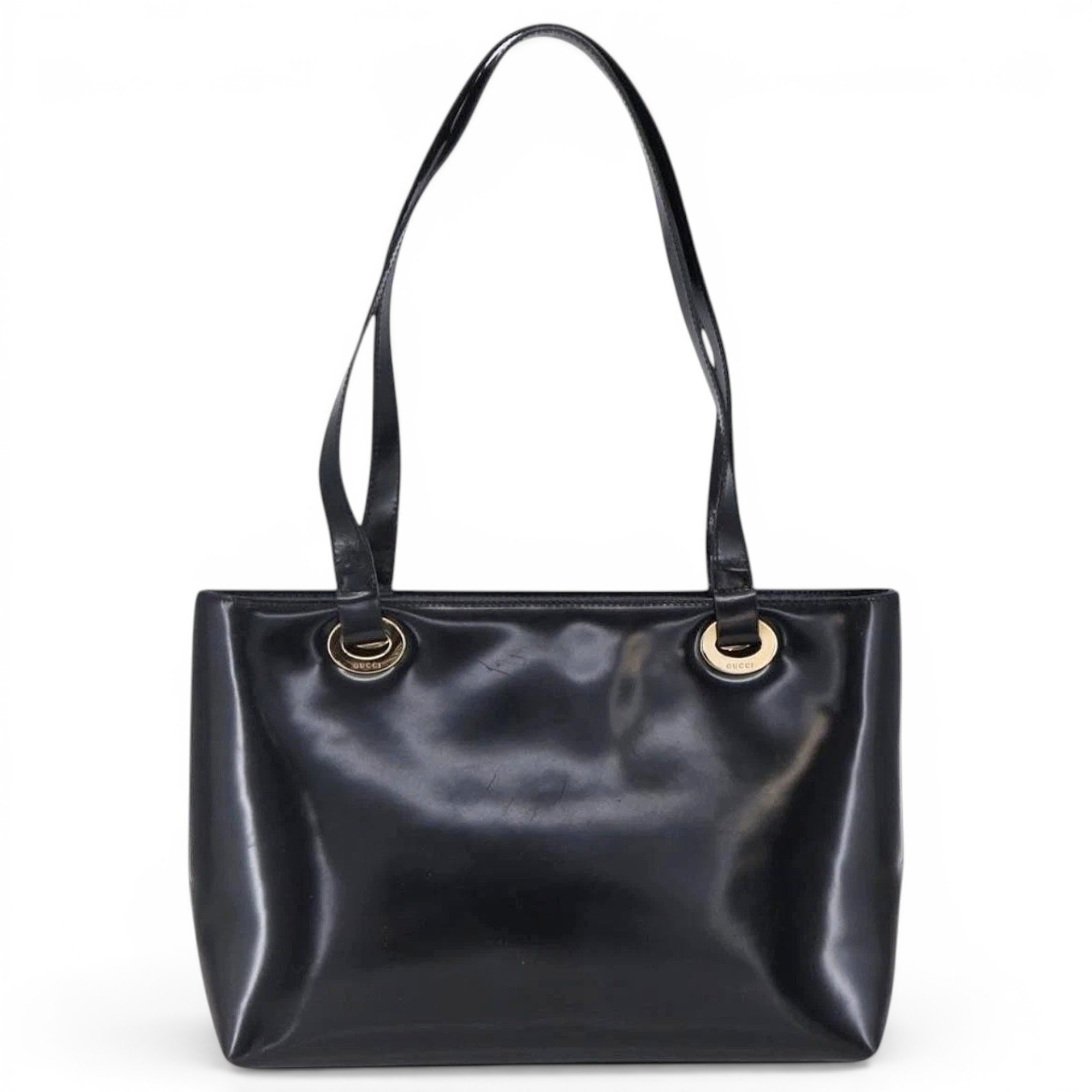 Patent leather handbag