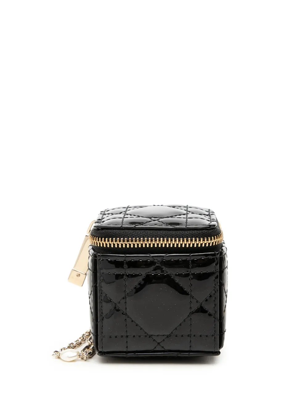 2022 Micro Patent Cannage Lady Dior Cube Pouch clutch bag