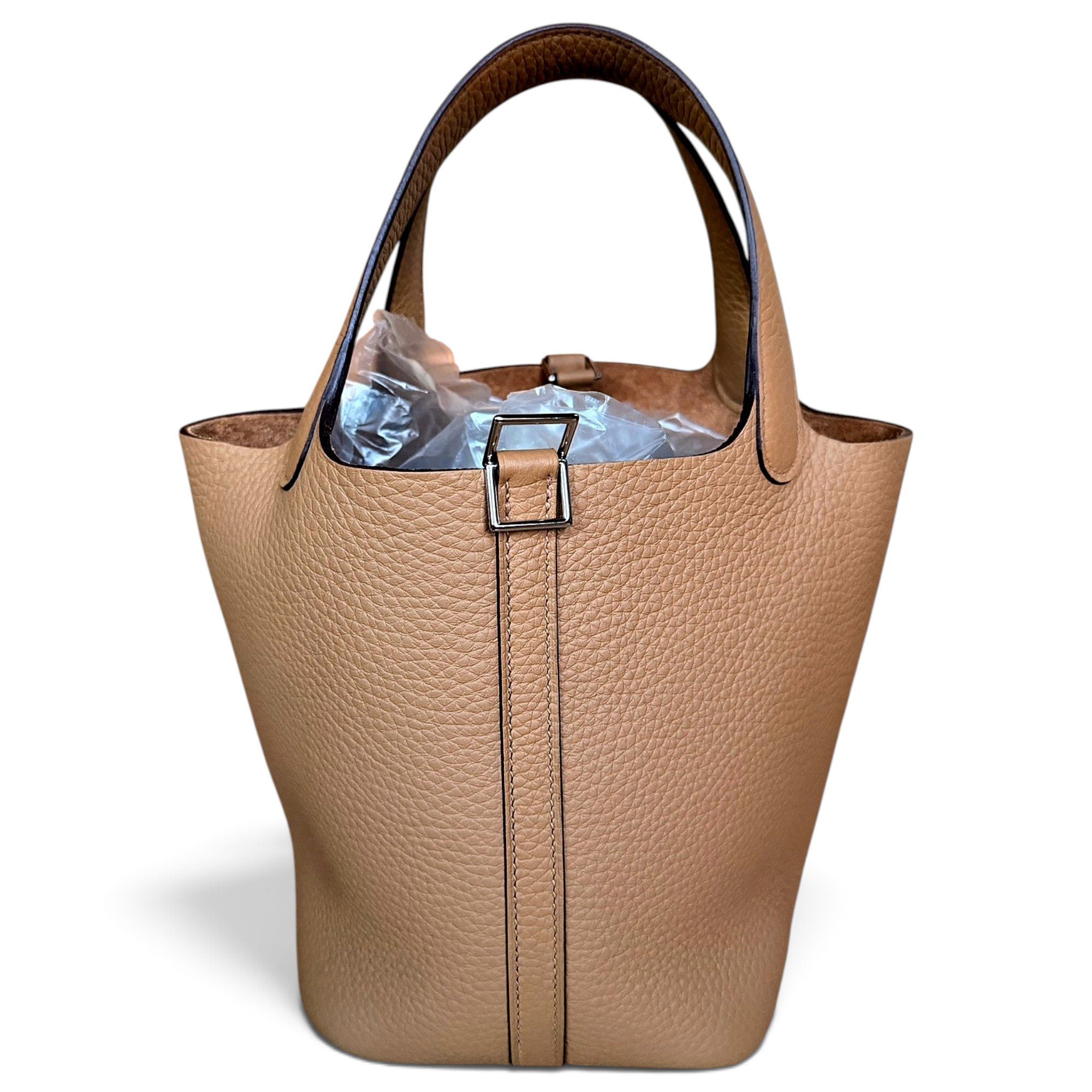 Hermes Picotin 18 Handbag Biscuit Clemence Leather 2025
