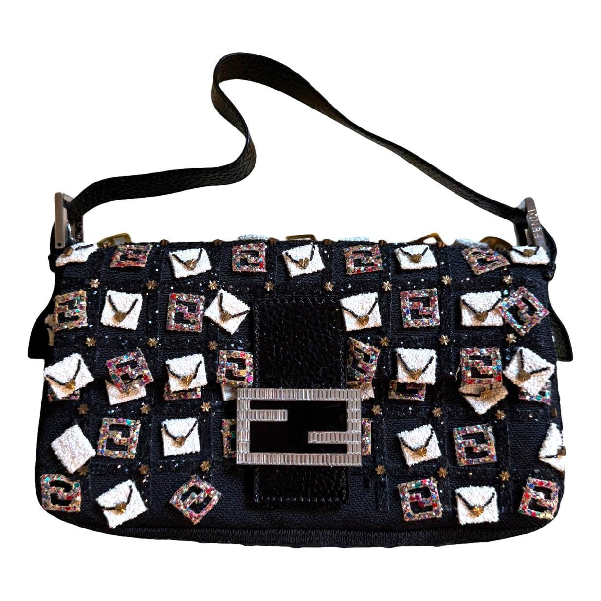 Baguette glitter handbag