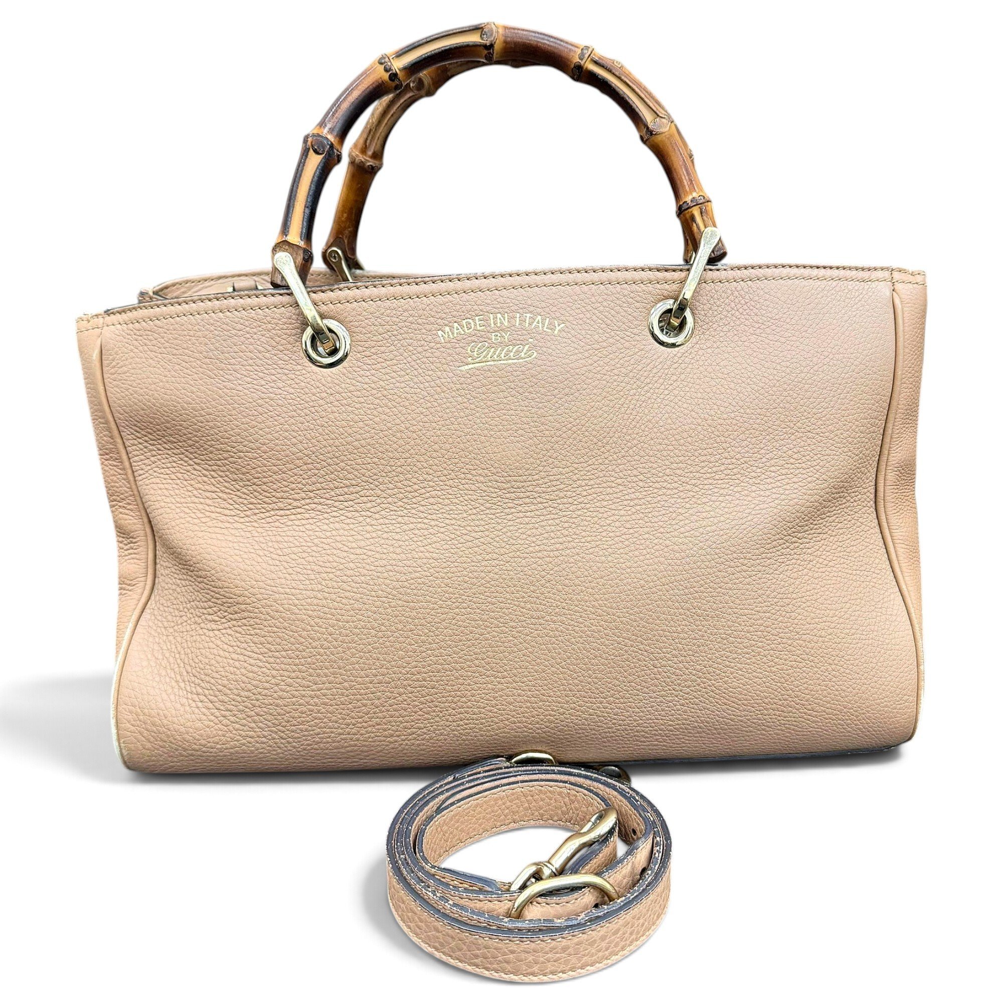 Bamboo leather handbag