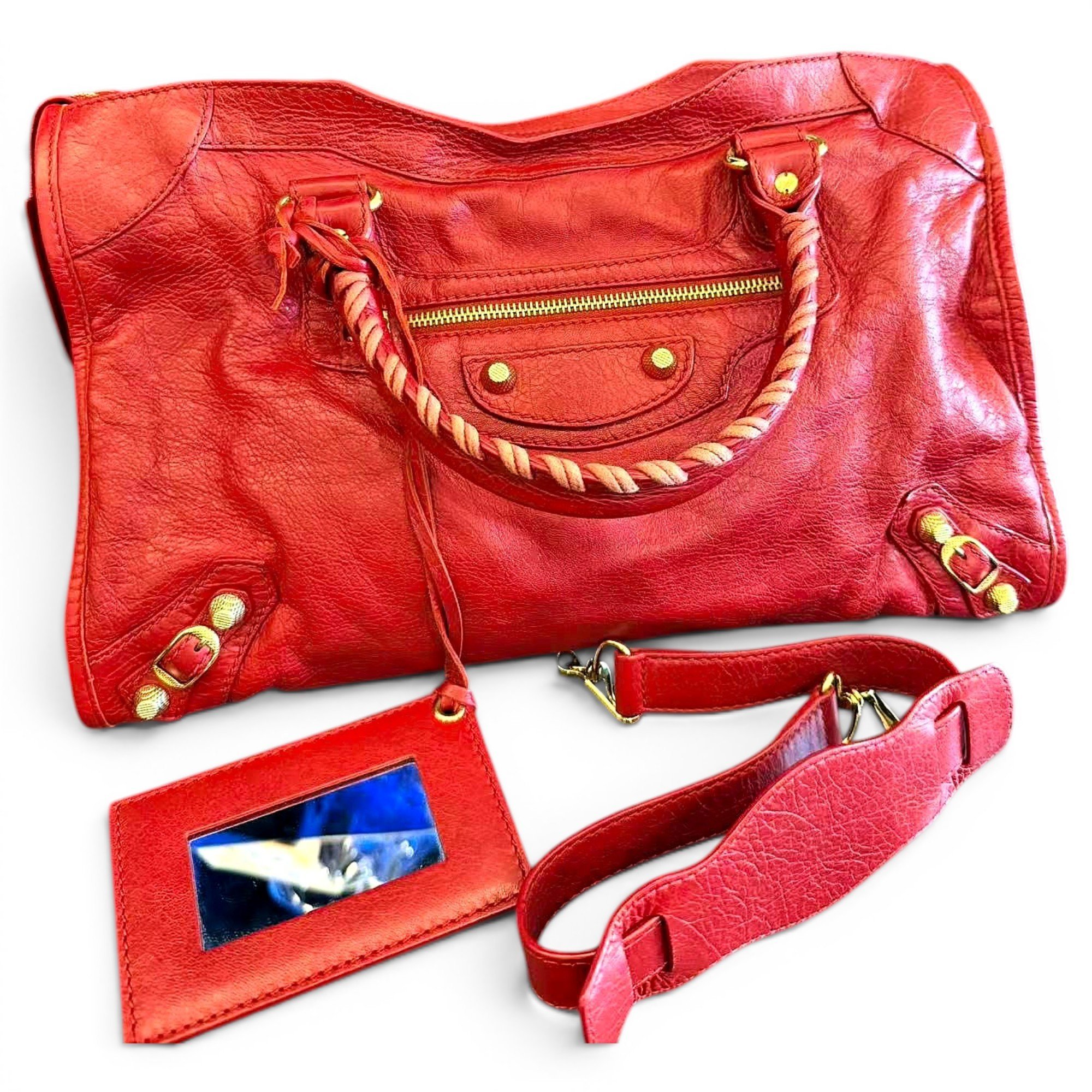 City leather handbag