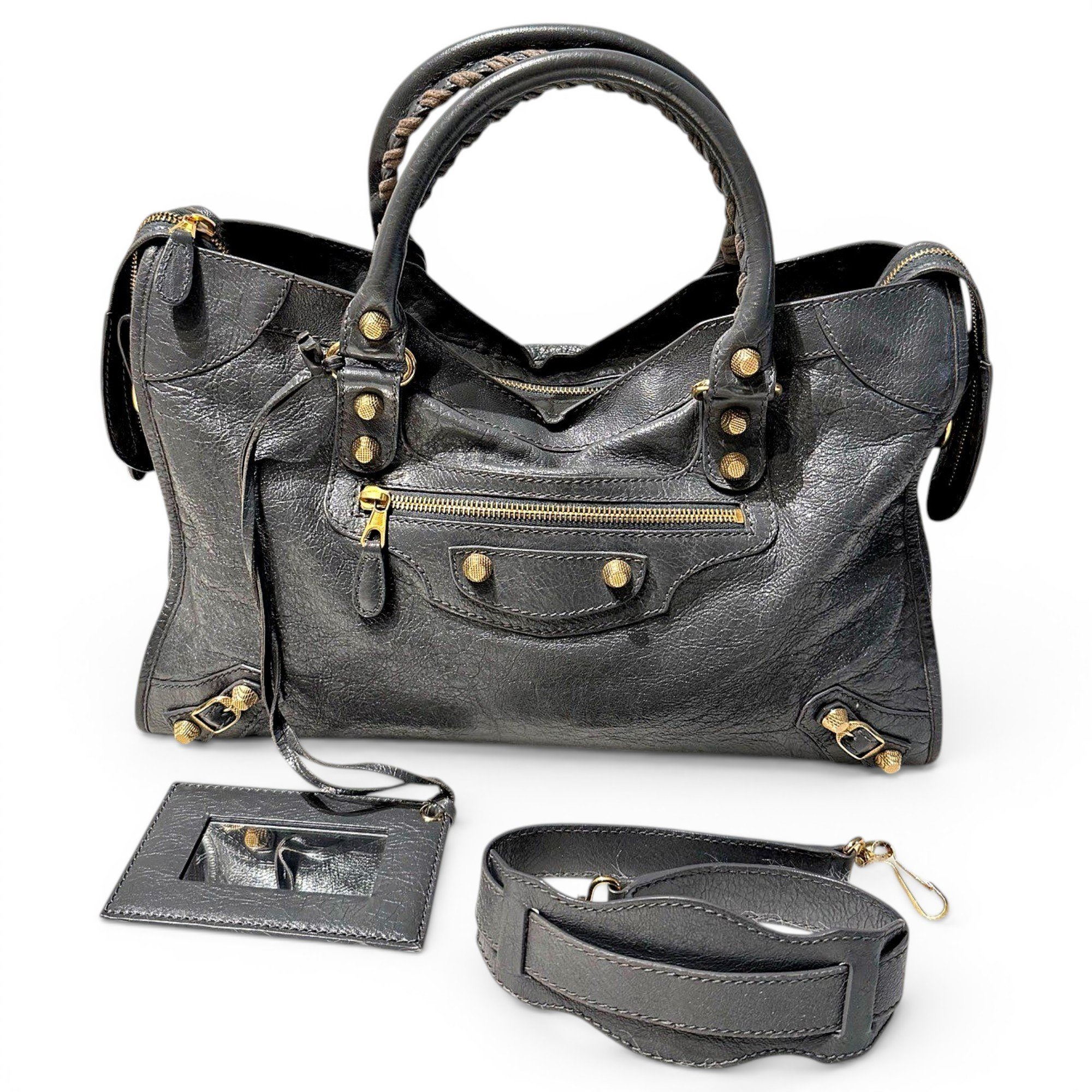 City leather handbag
