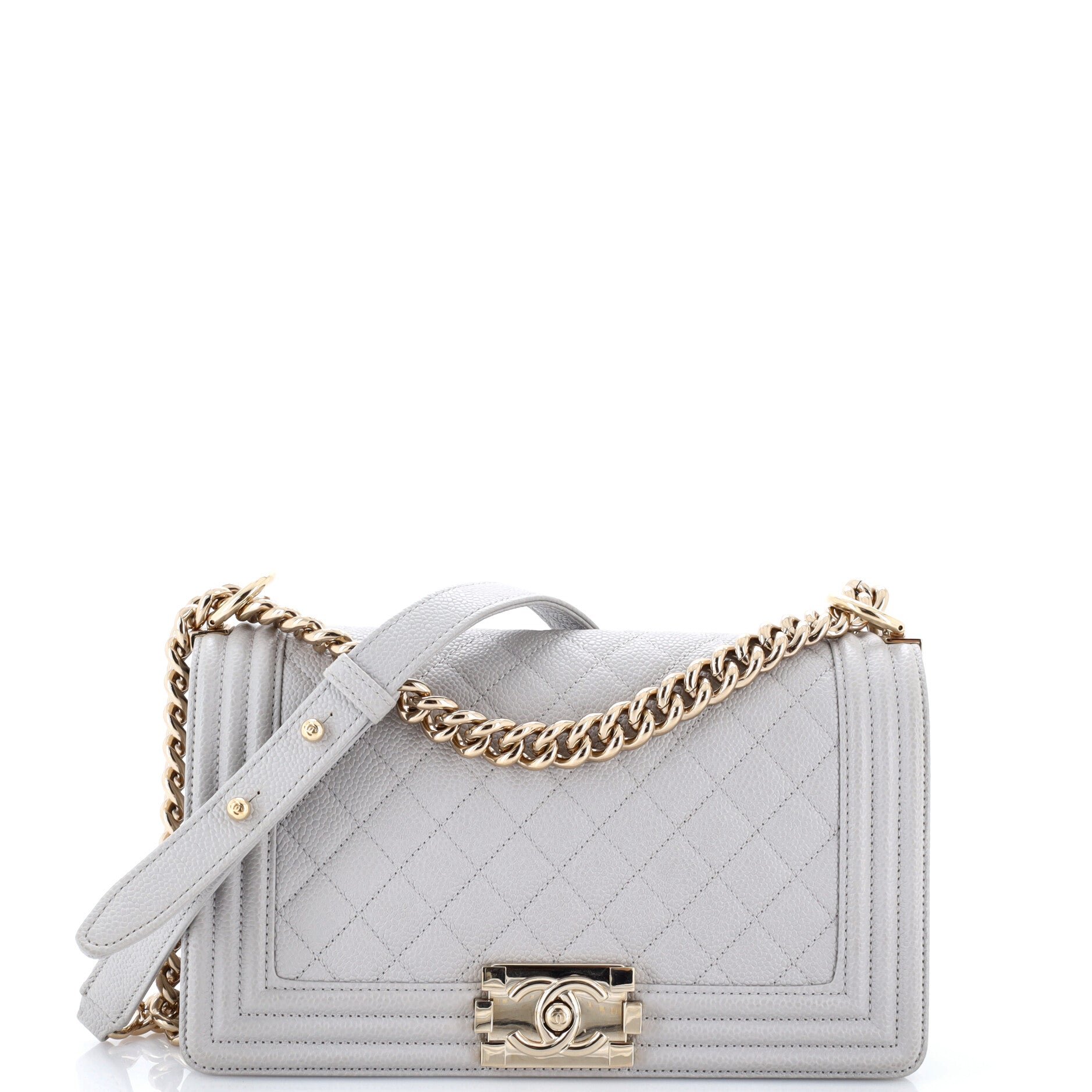 Boy Flap Bag Quilted Caviar Old Medium