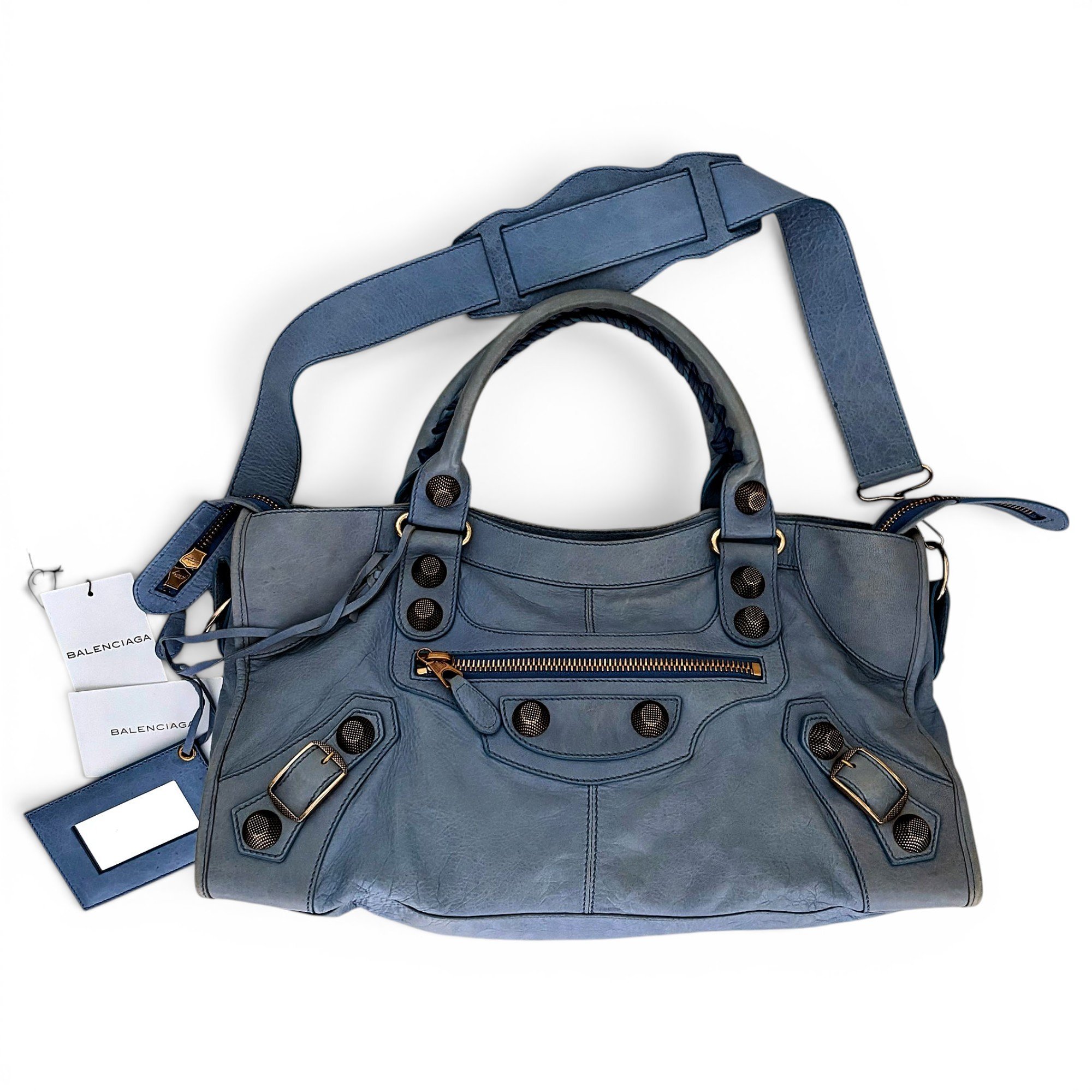 City leather handbag