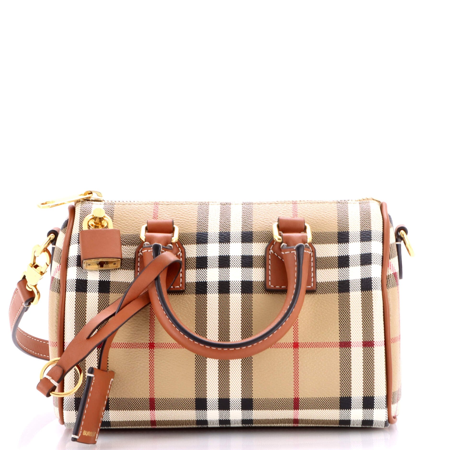 Bowling Bag Vintage Check Coated Canvas Mini