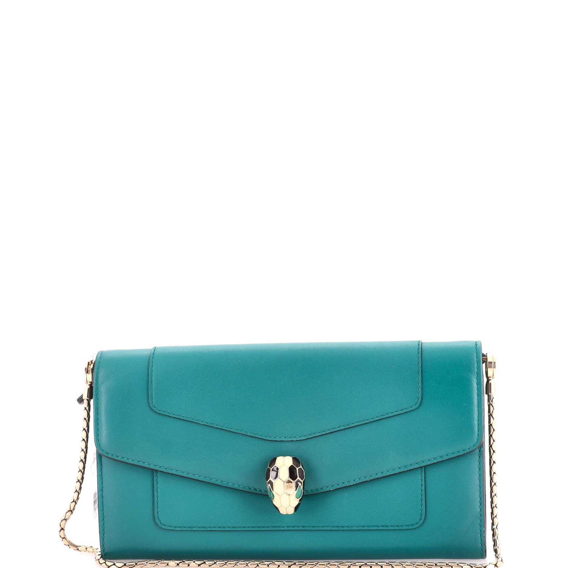 Serpenti Forever Wallet on Chain Leather Long