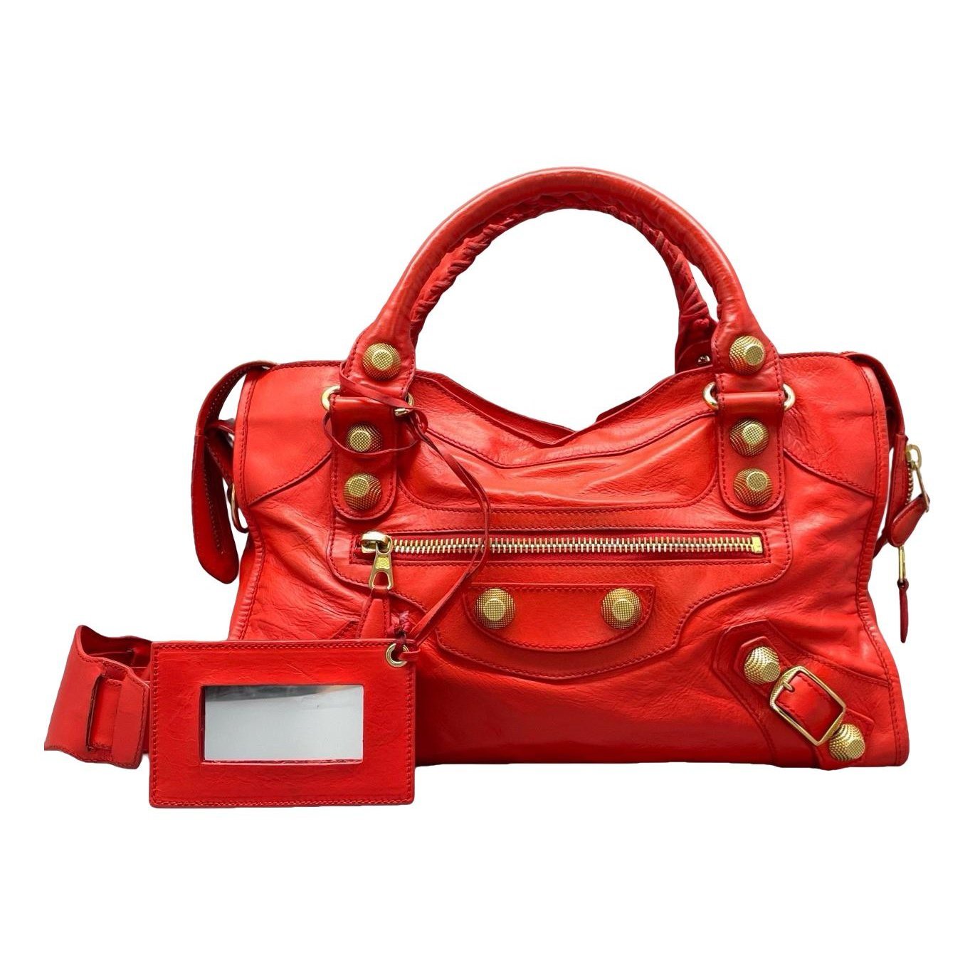 City leather handbag