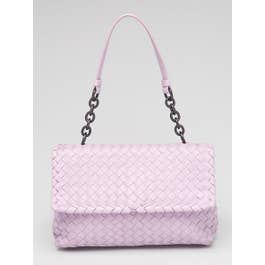 Bottega Veneta Bottega Veneta Light Purple Intrecciato Woven Nappa Leather Olimpia Bag
