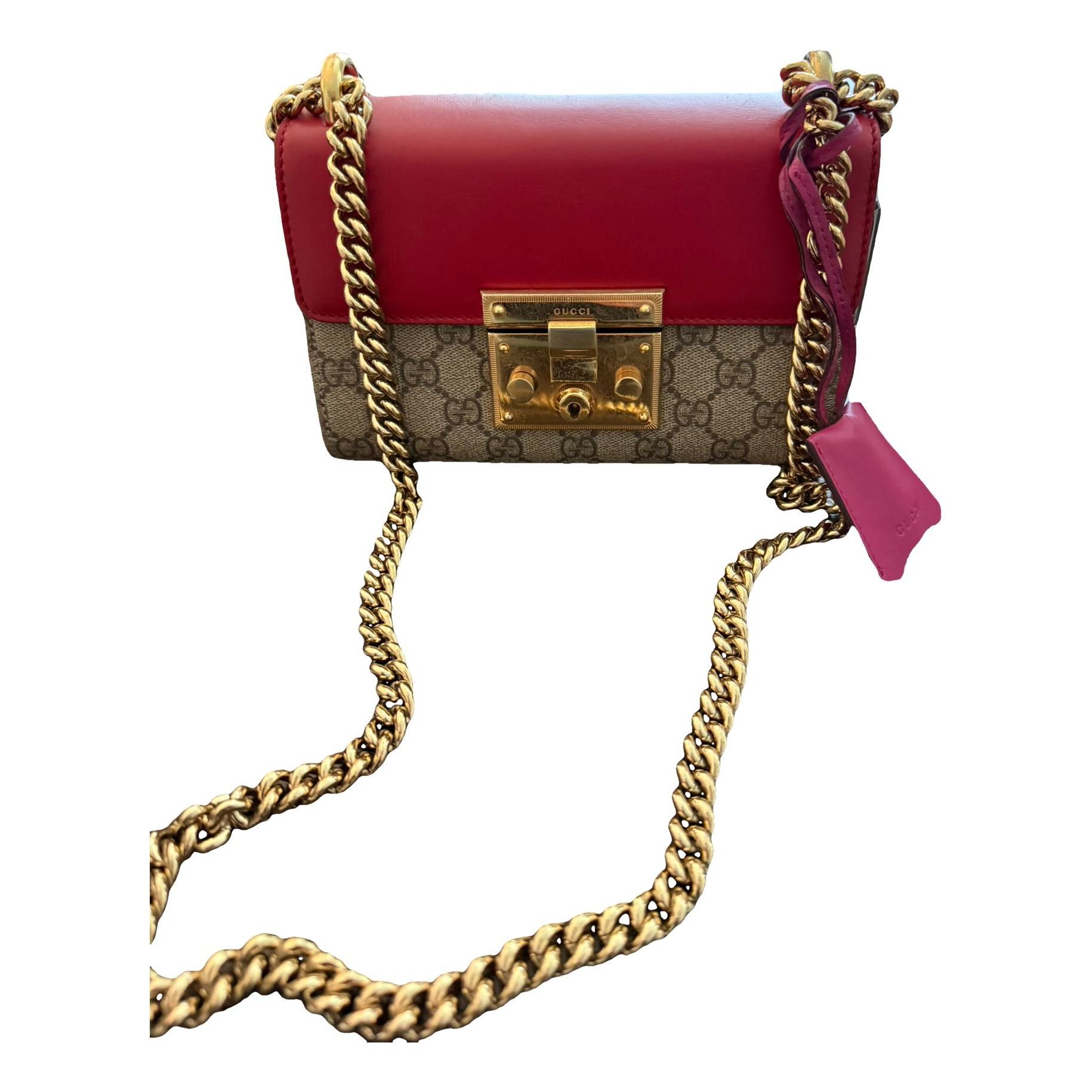 Padlock leather crossbody bag