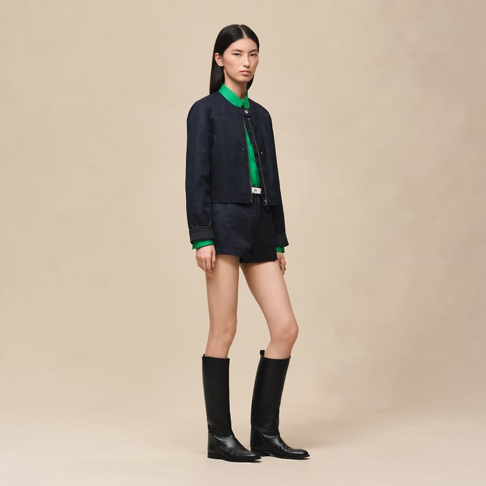 Bleu Noir Cotton Twill Jacket