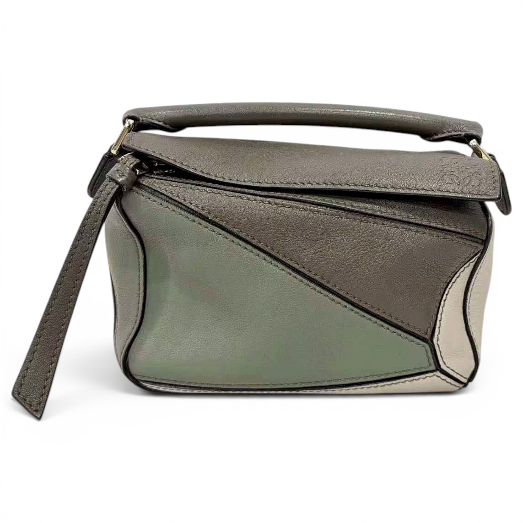 Puzzle leather handbag