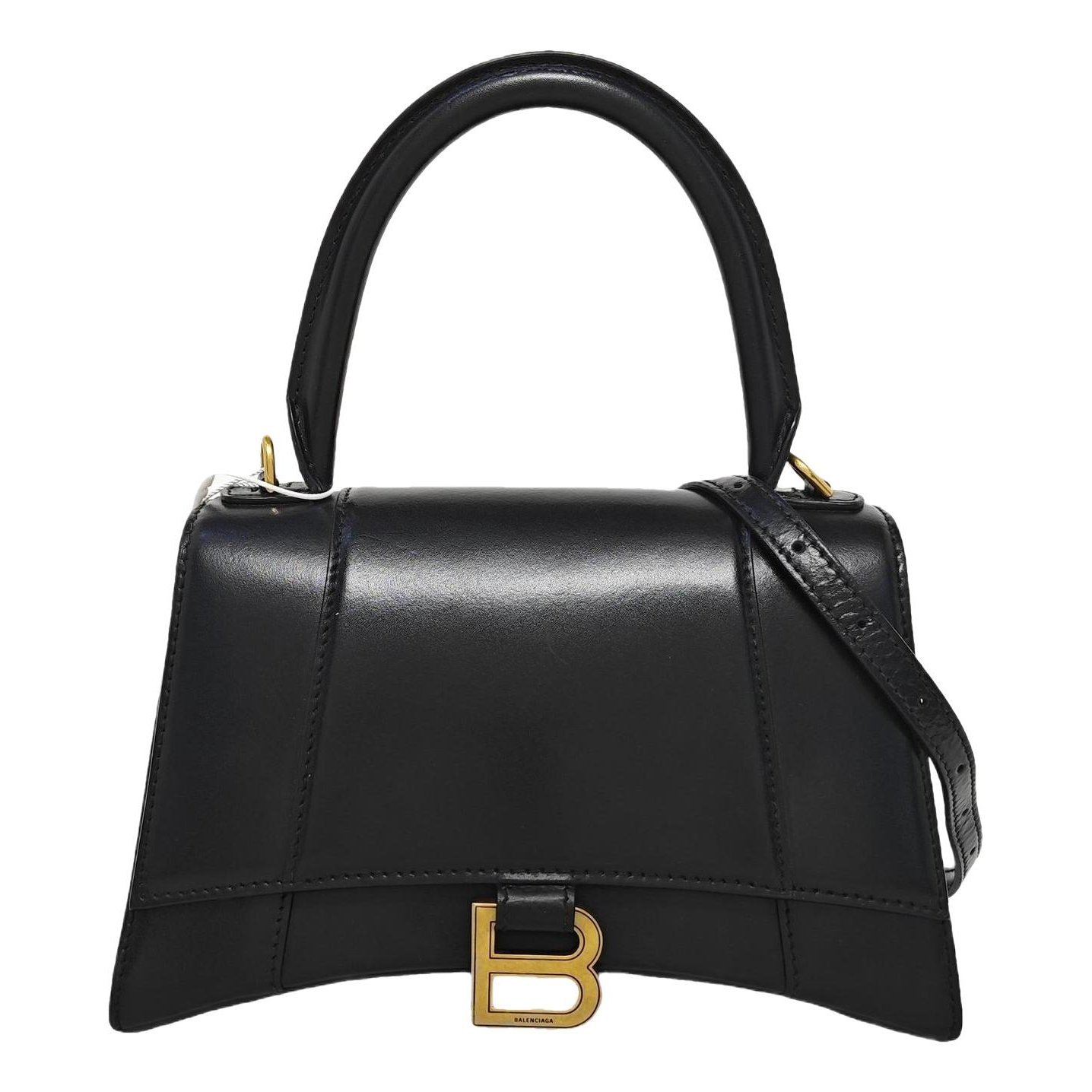 Hourglass leather handbag