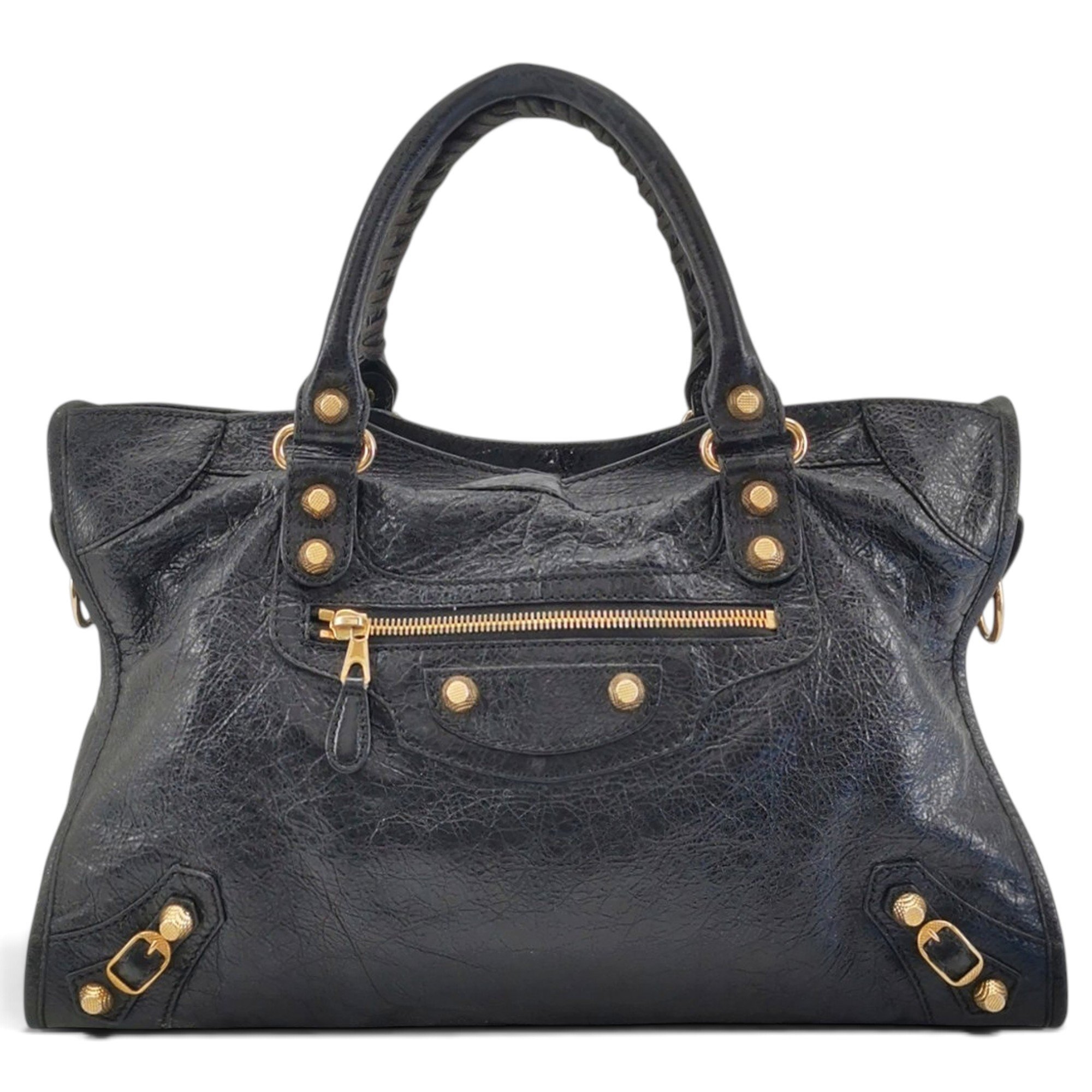 City leather tote