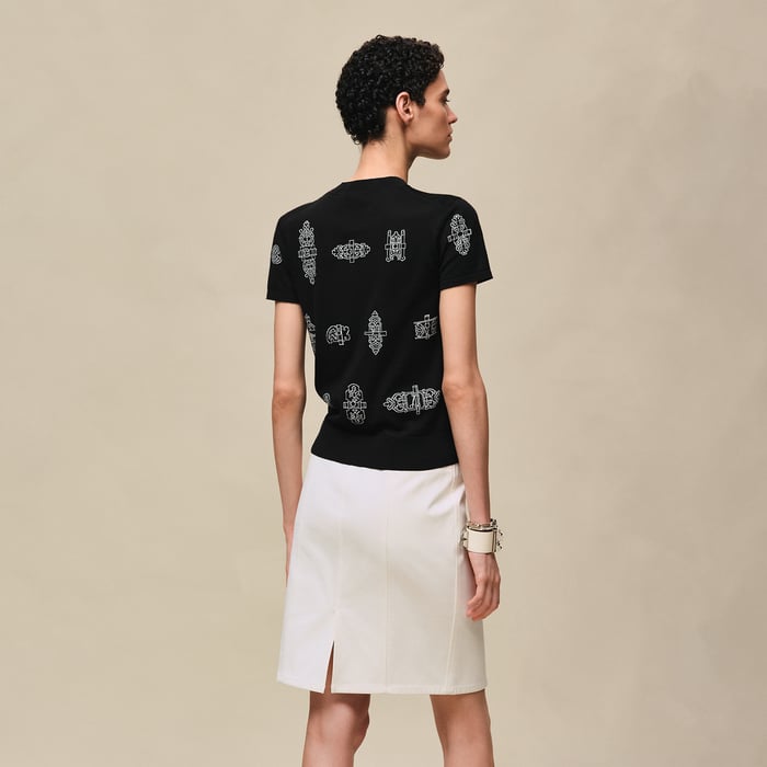 Noir "Ferronnerie" Short-sleeve Sweater