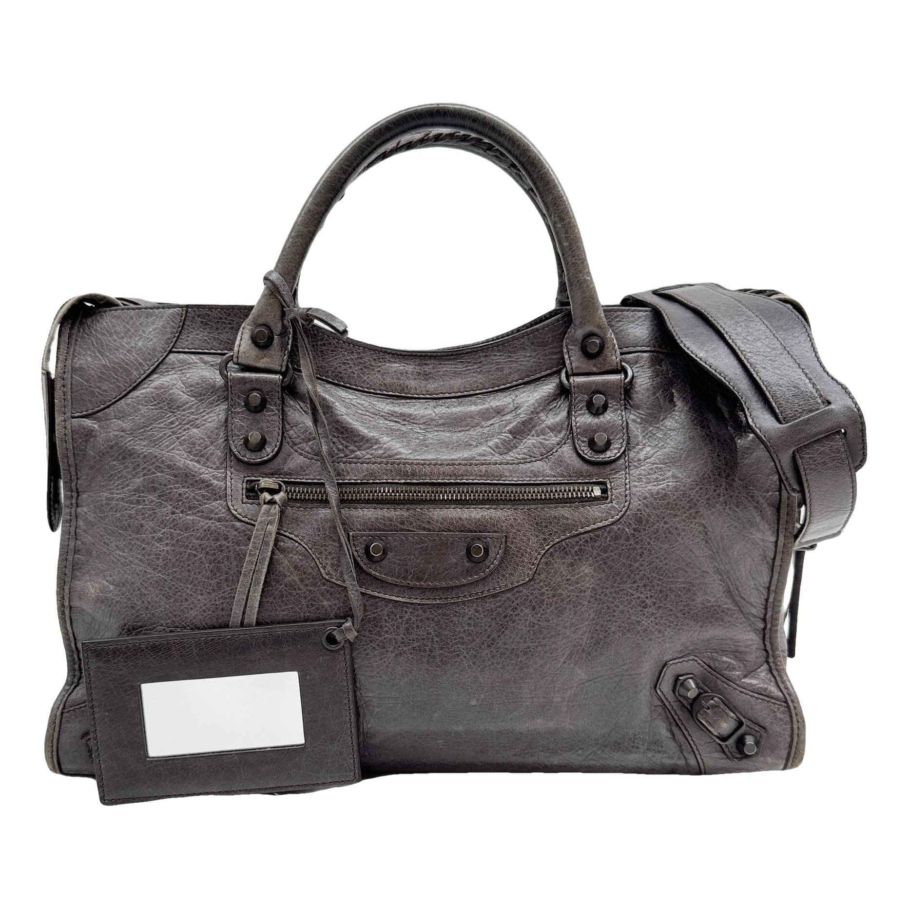 City leather handbag