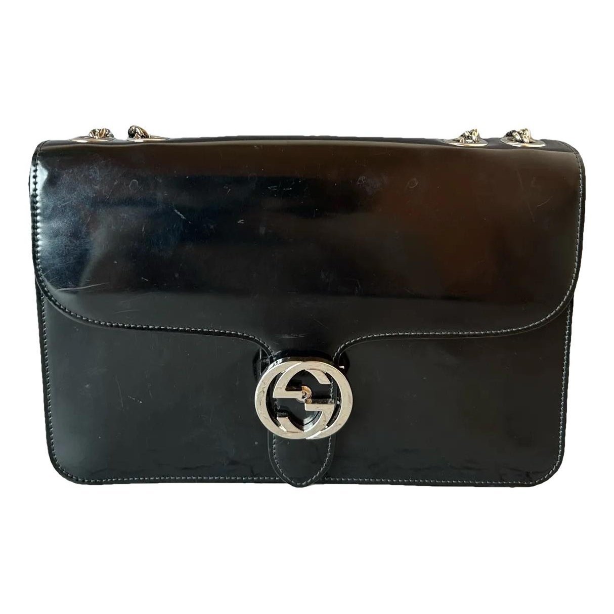 Interlocking leather handbag