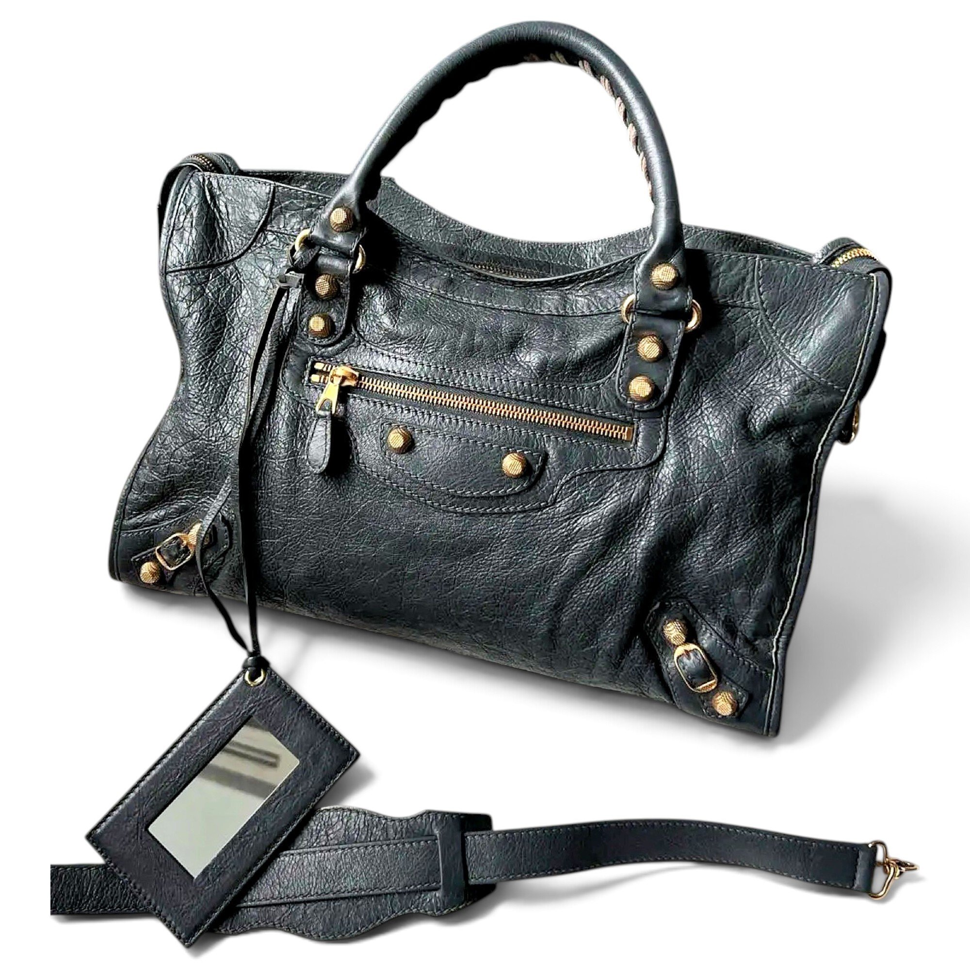 City leather handbag