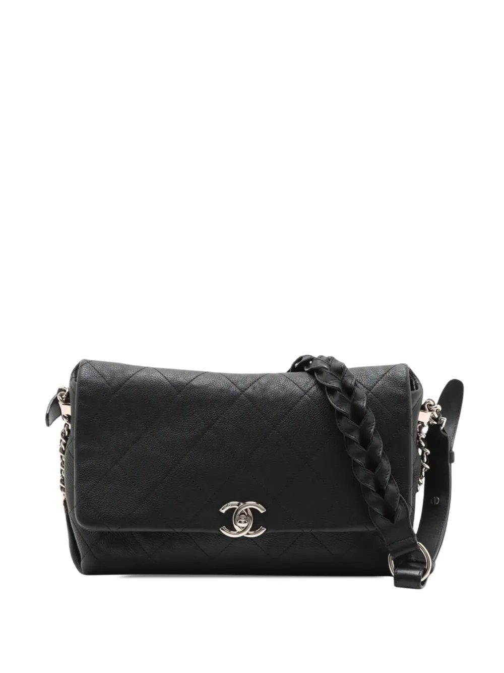 2018 Small Quilted Calfskin Braided With Style Flap shoulder bag