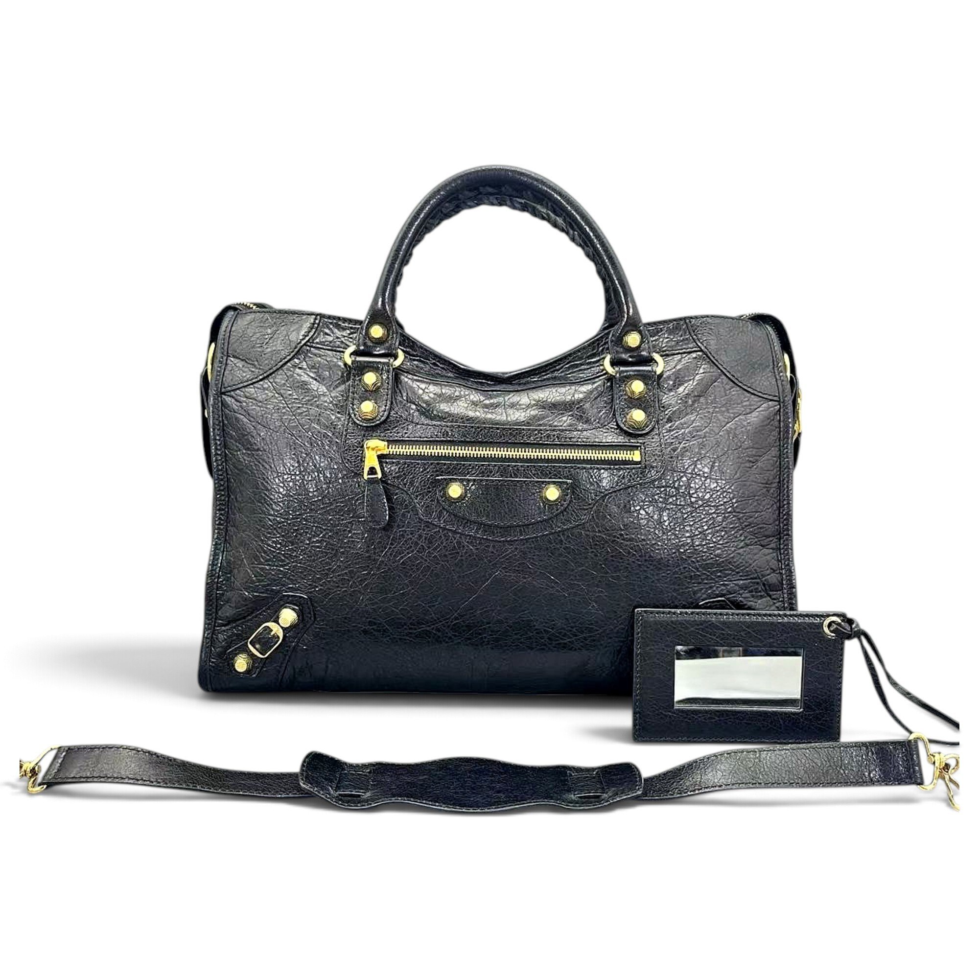 City leather handbag