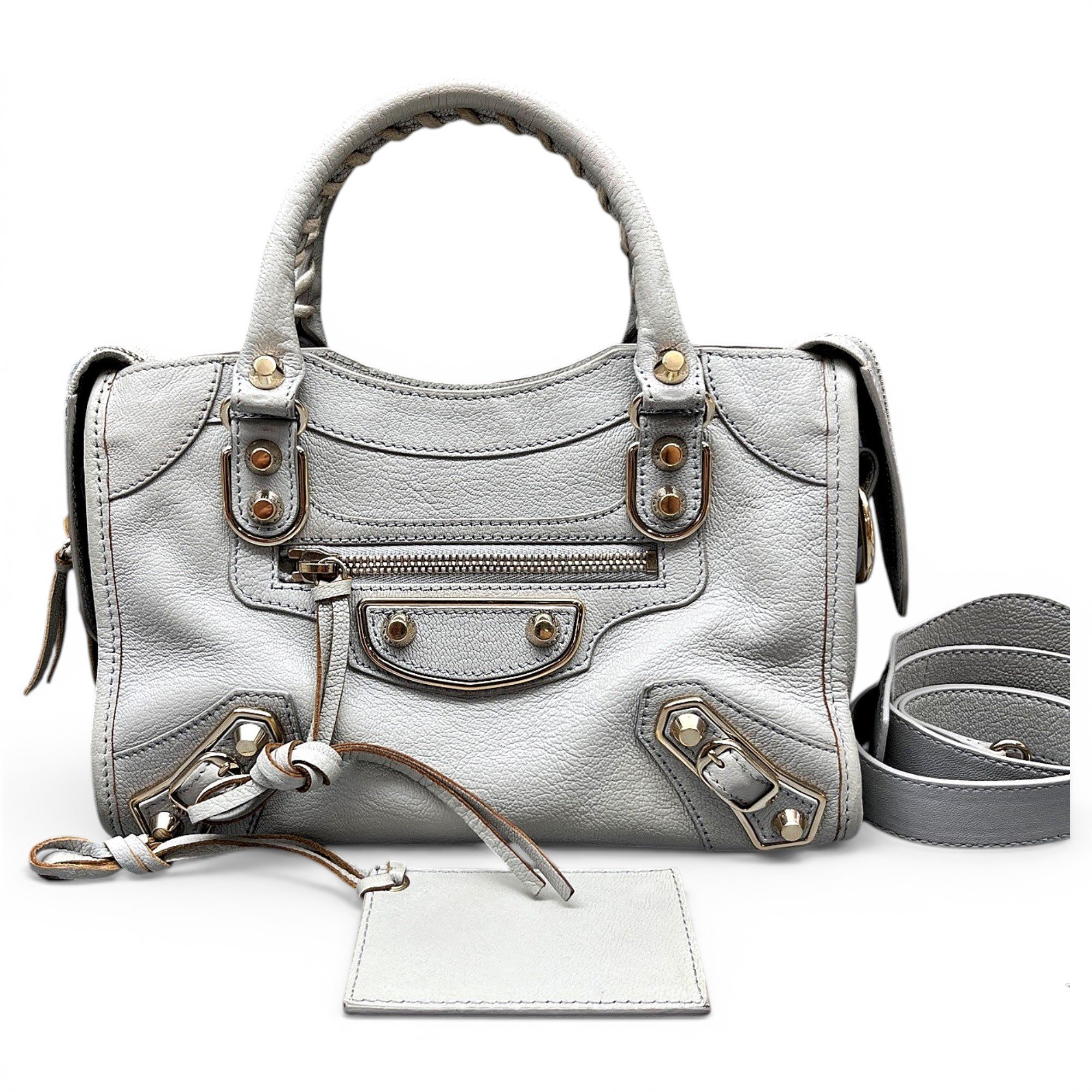 City leather handbag