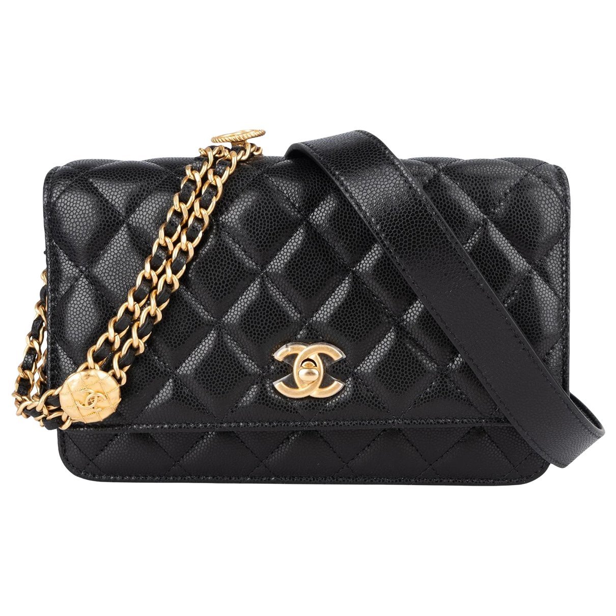 Wallet On Chain leather crossbody bag