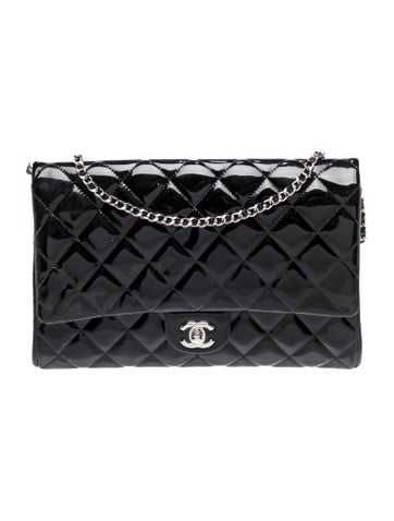 Quilted Patent New Clutch w/ Chain