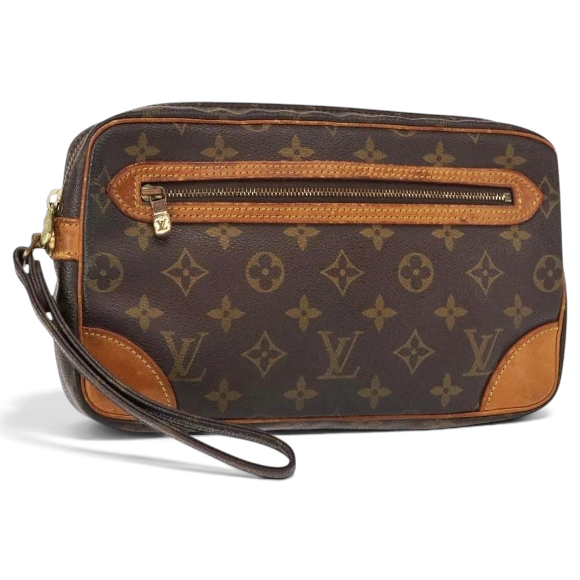 Leather clutch bag