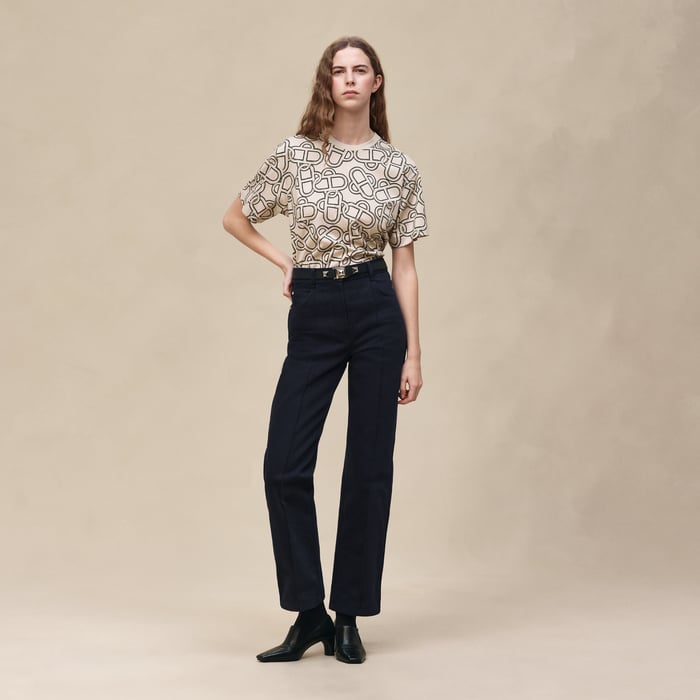 Beige Pierre d'Istrie "Maillon Equestre" Maxi T-shirt