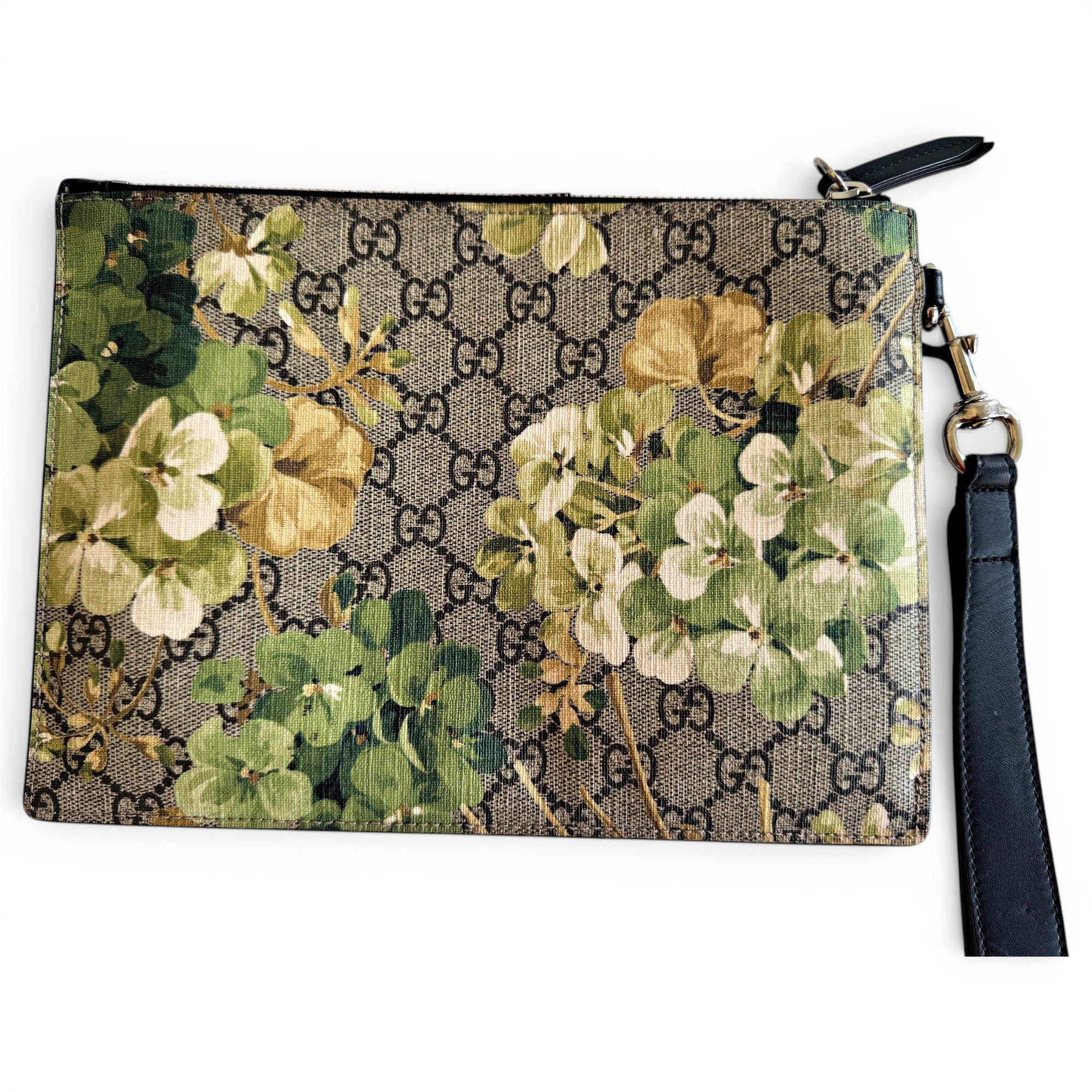 Leather clutch bag