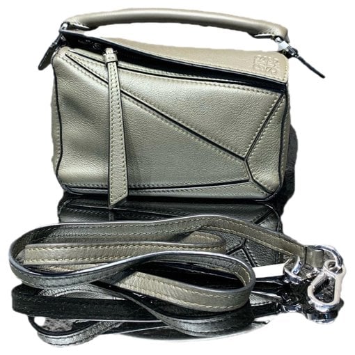 Puzzle leather handbag