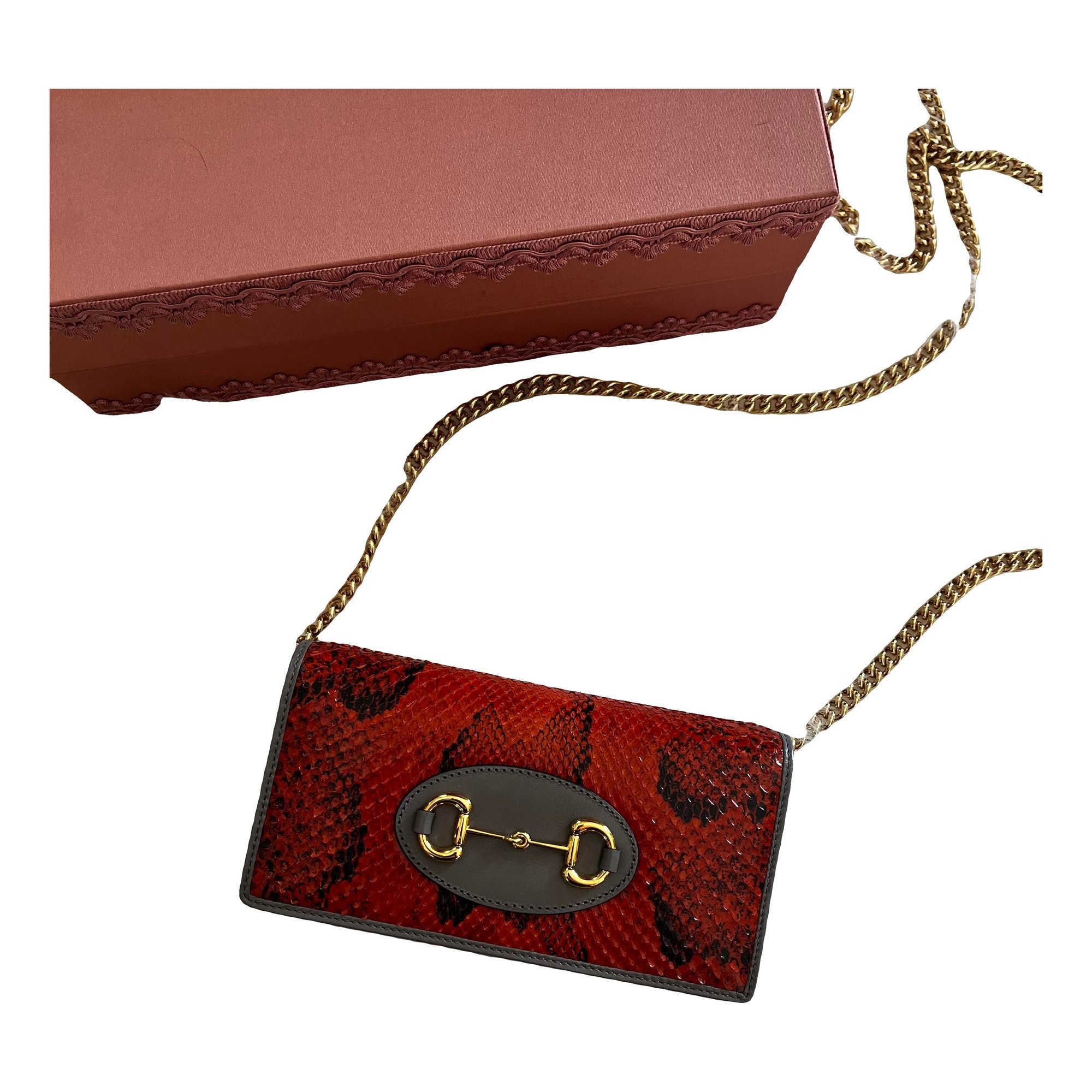 Horsebit 1955 Chain Wallet python handbag