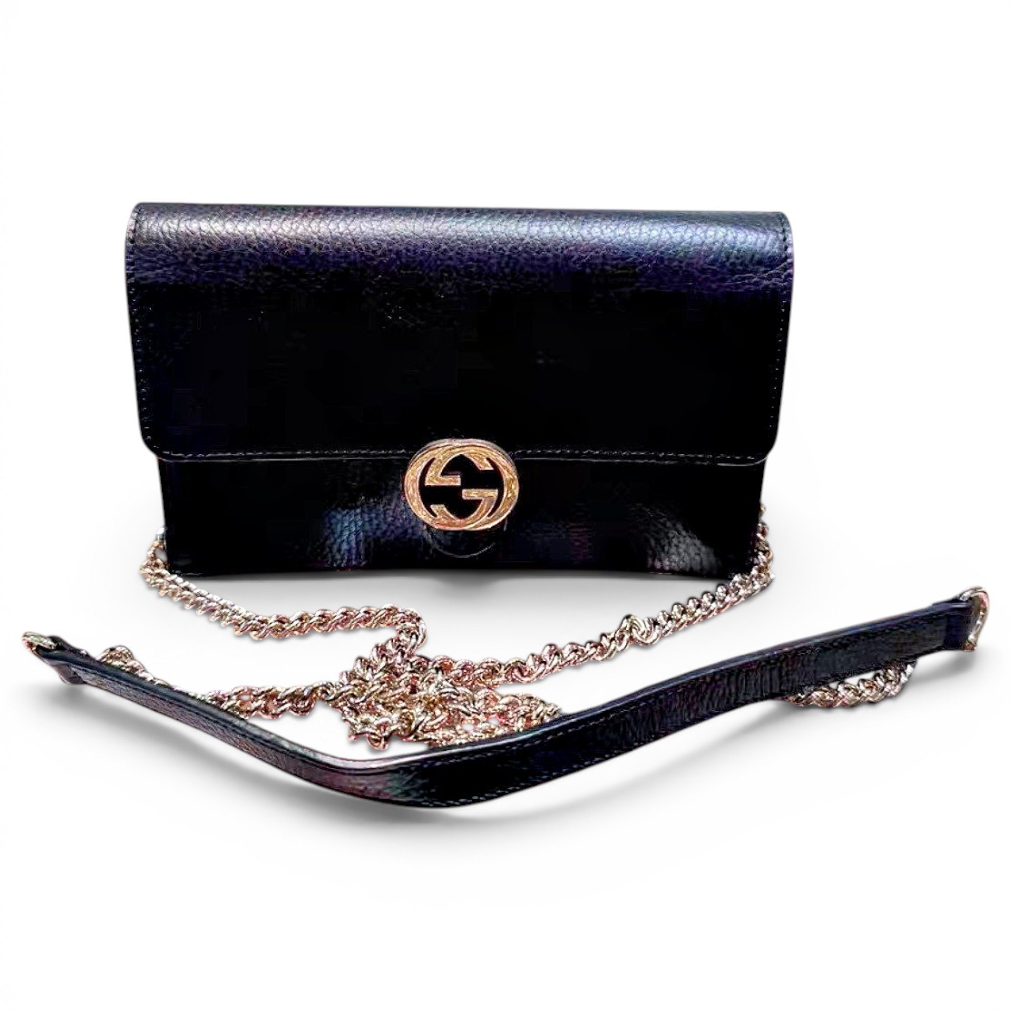 Interlocking leather handbag