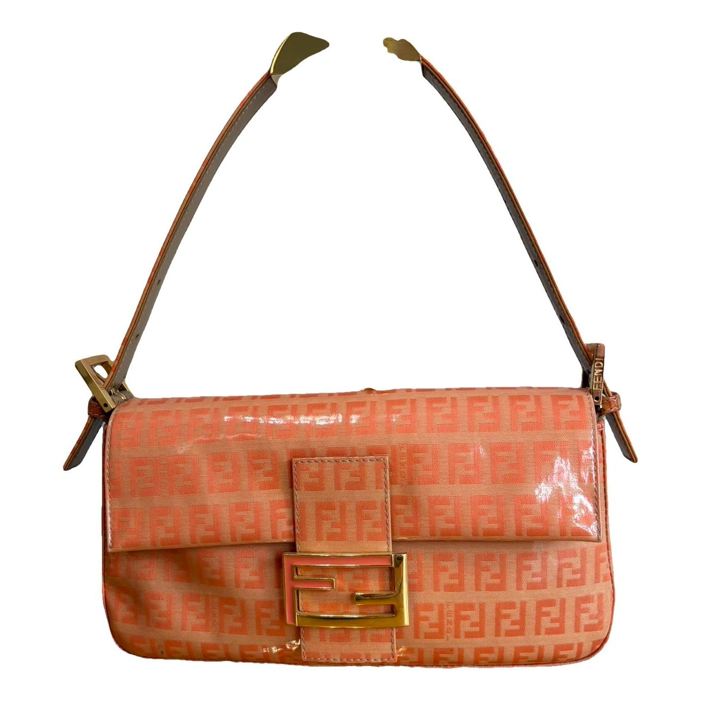 Baguette patent leather handbag