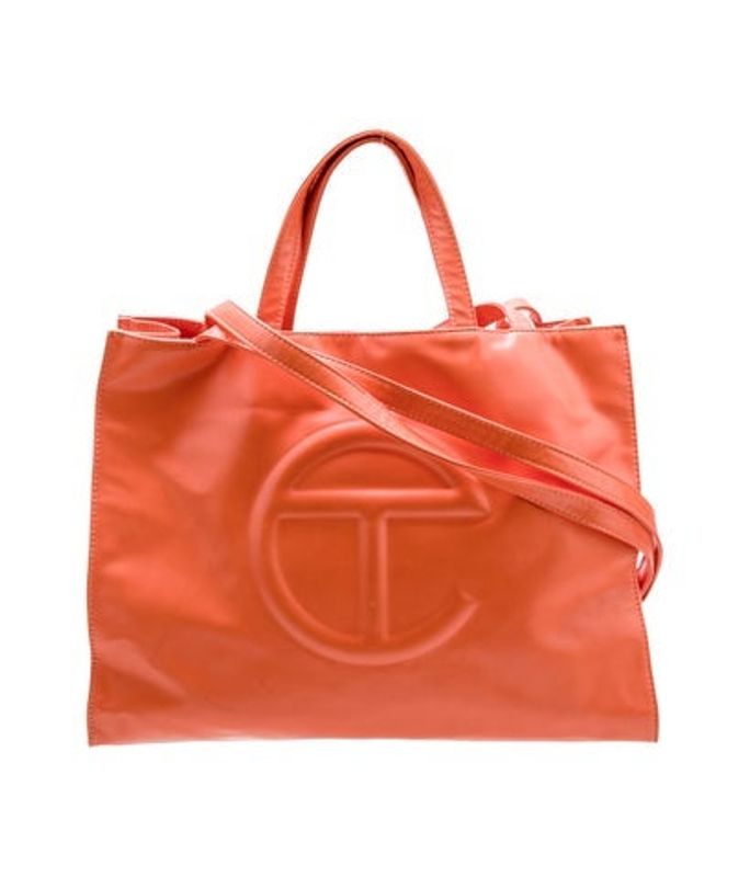Telfar Vegan Leather Orange Shopping Medium