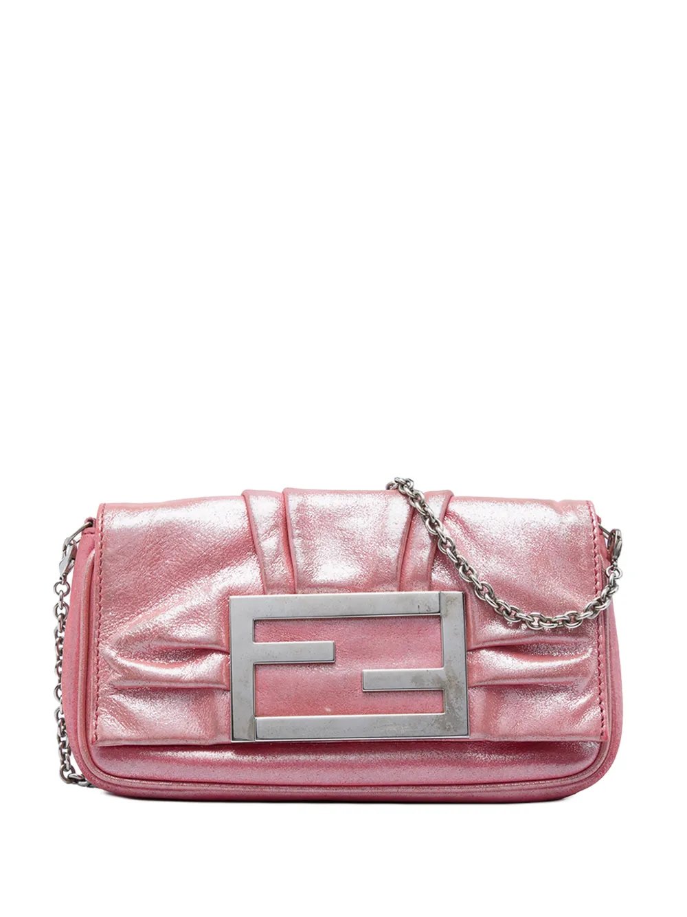 Fendi 2000-2010 Lamé Leather Mia Chain Pochette shoulder bag