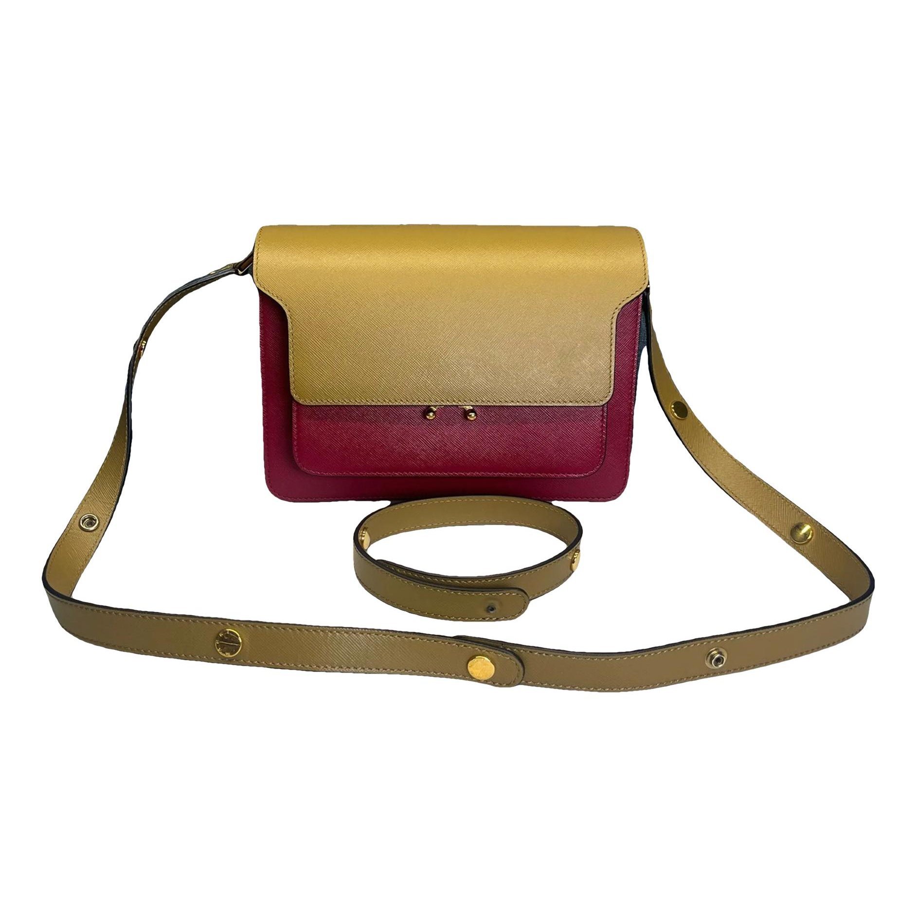 Trunk leather crossbody bag