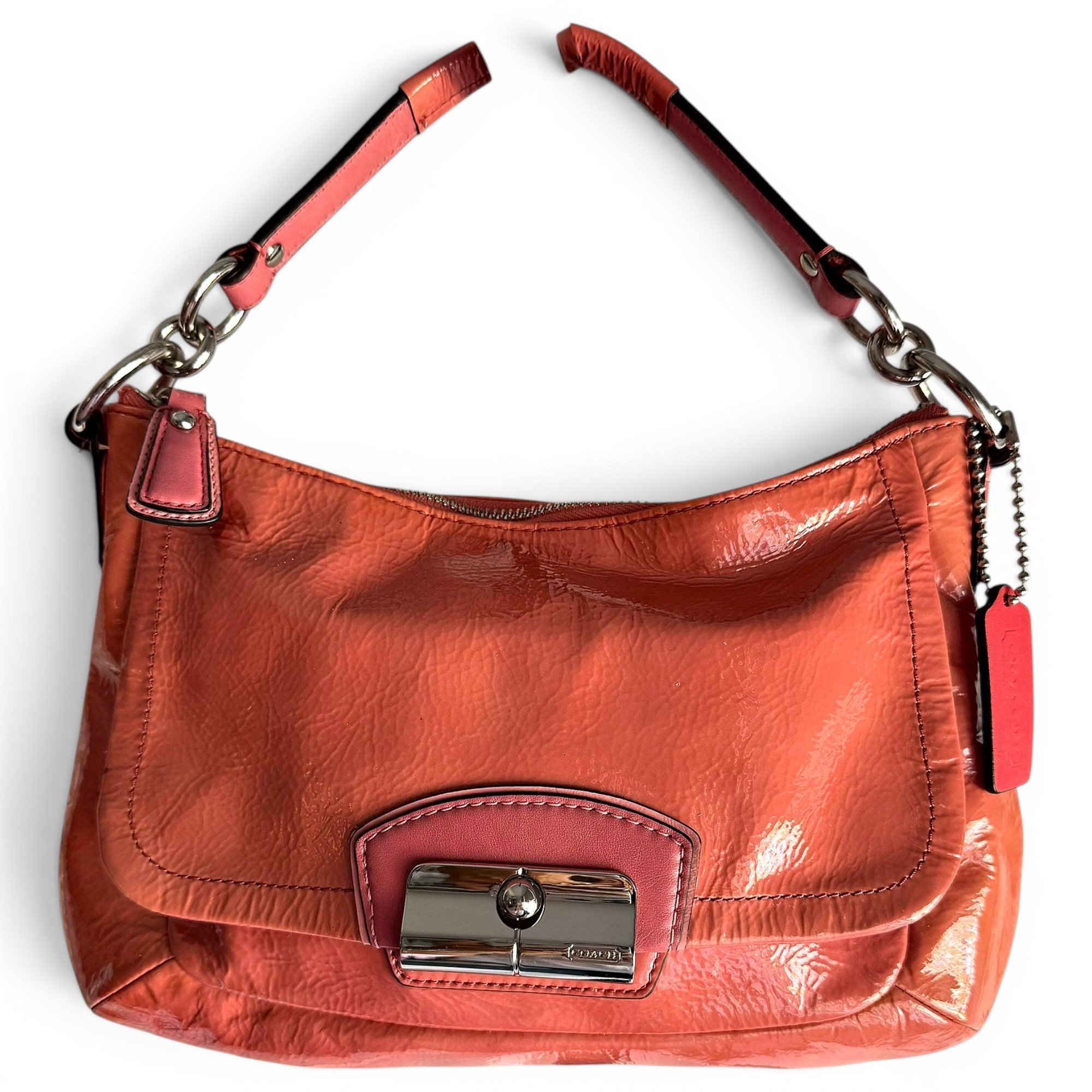 Patent leather handbag