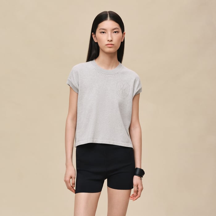Gris Pervenche Short-sleeve Sweater