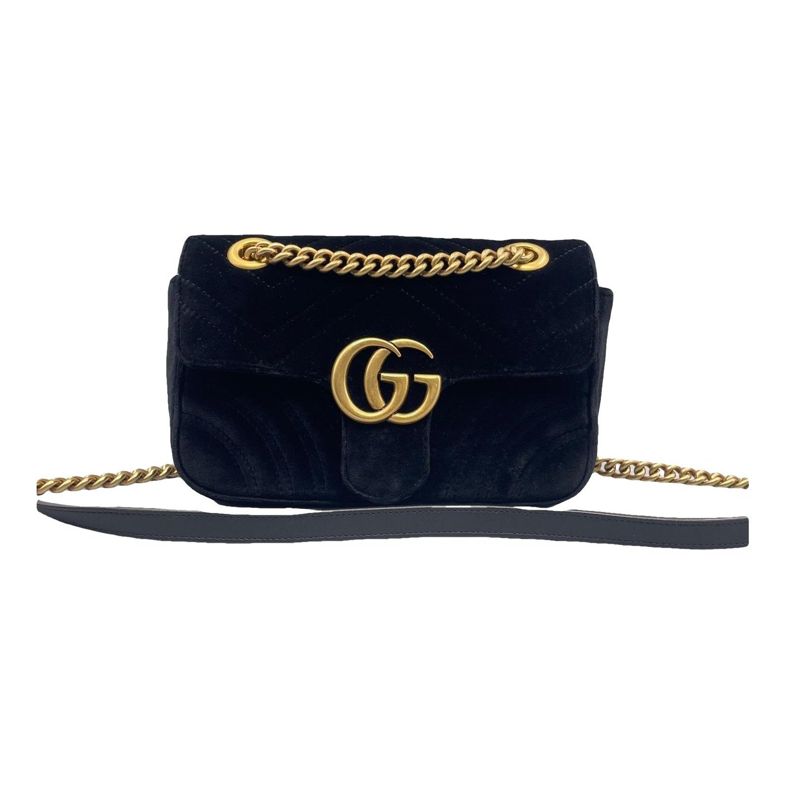 GG Marmont Flap velvet handbag
