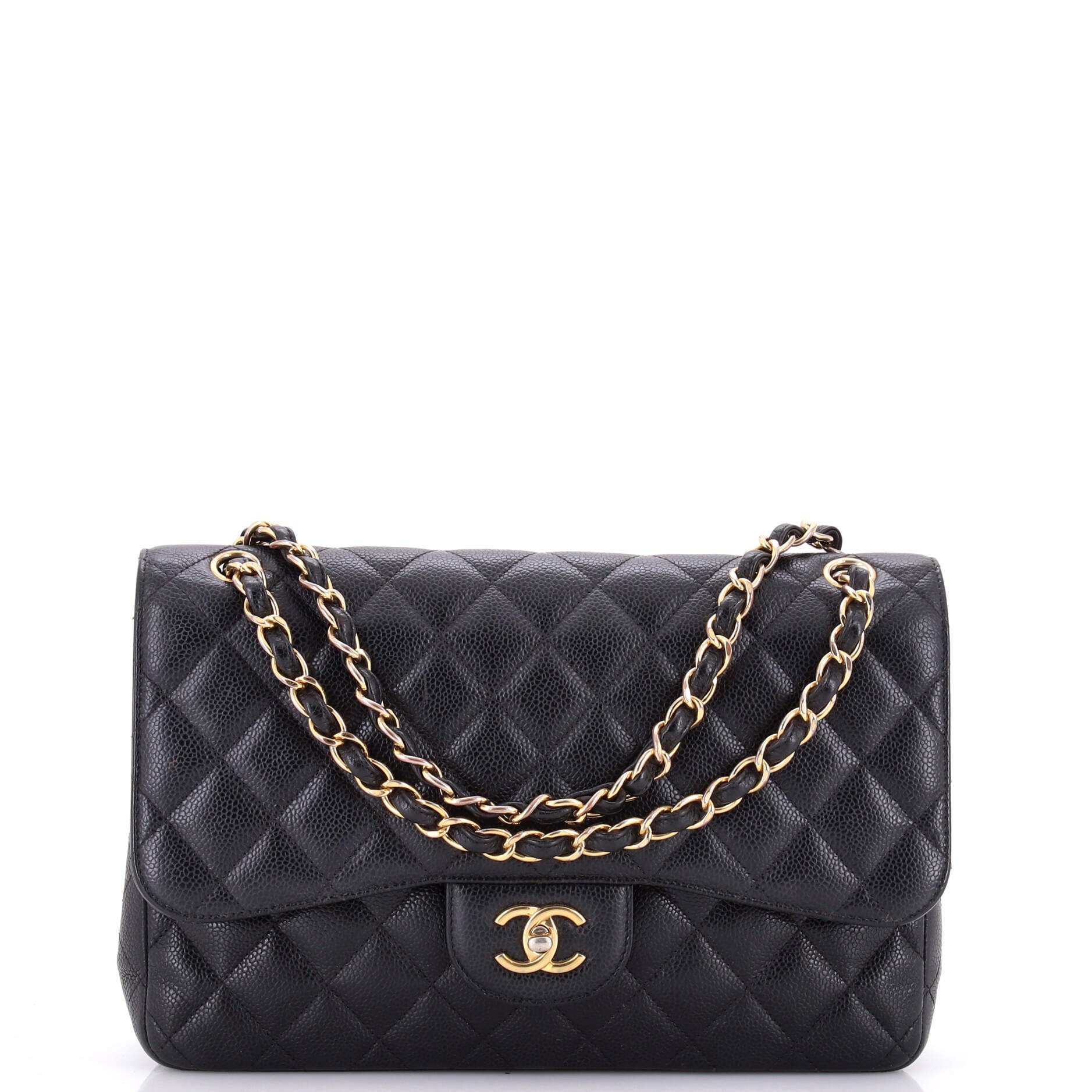 Classic Double Flap Bag Quilted Caviar Jumbo