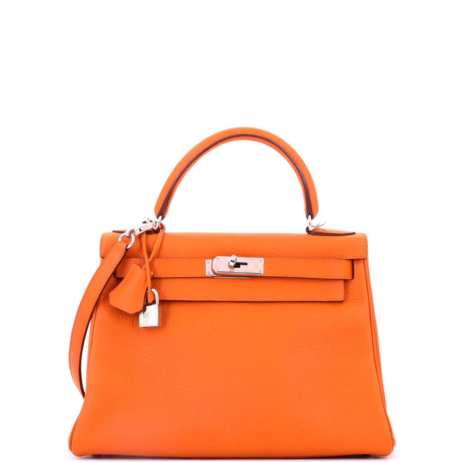 Kelly Handbag Potiron Clemence with Palladium Hardware 28