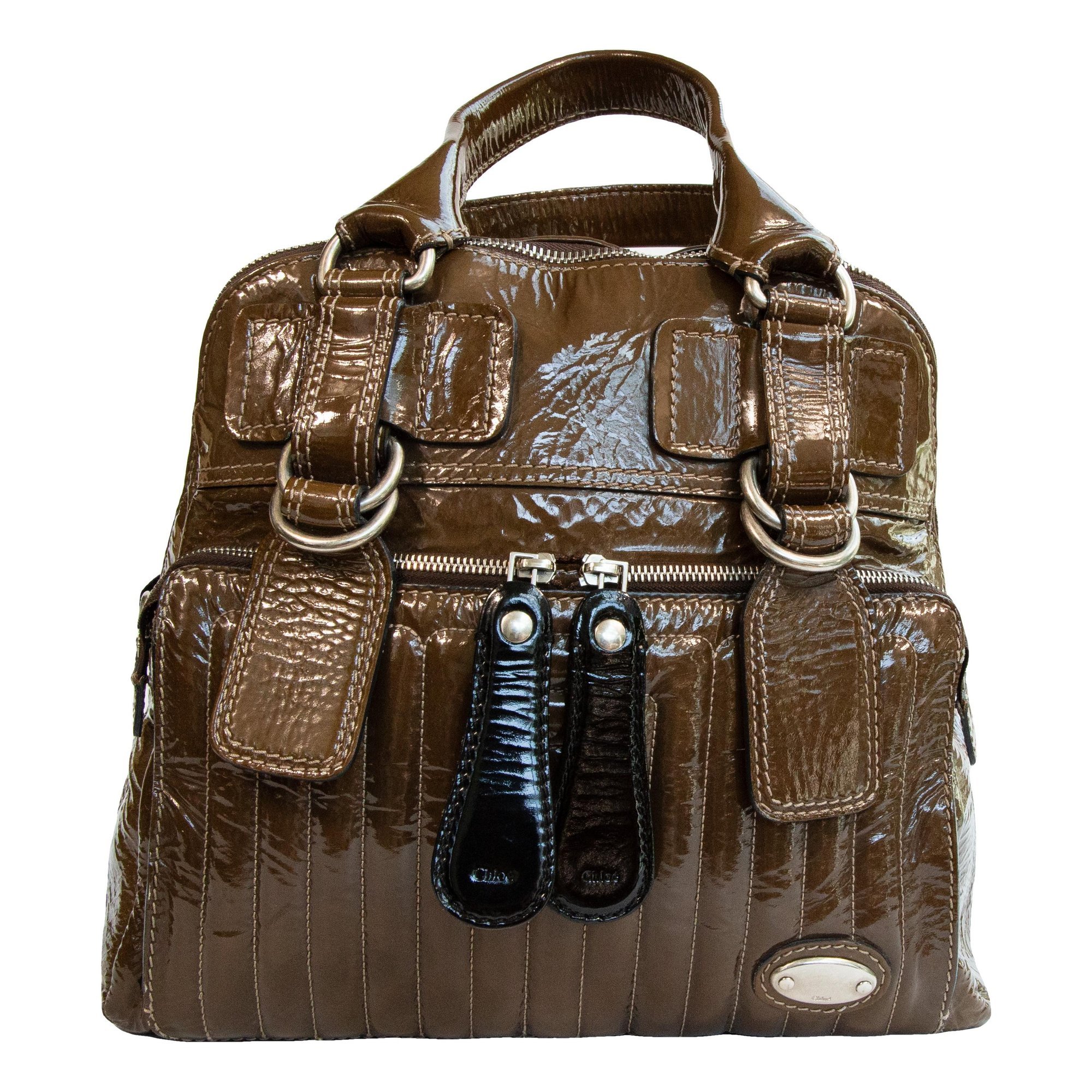 Bay patent leather handbag