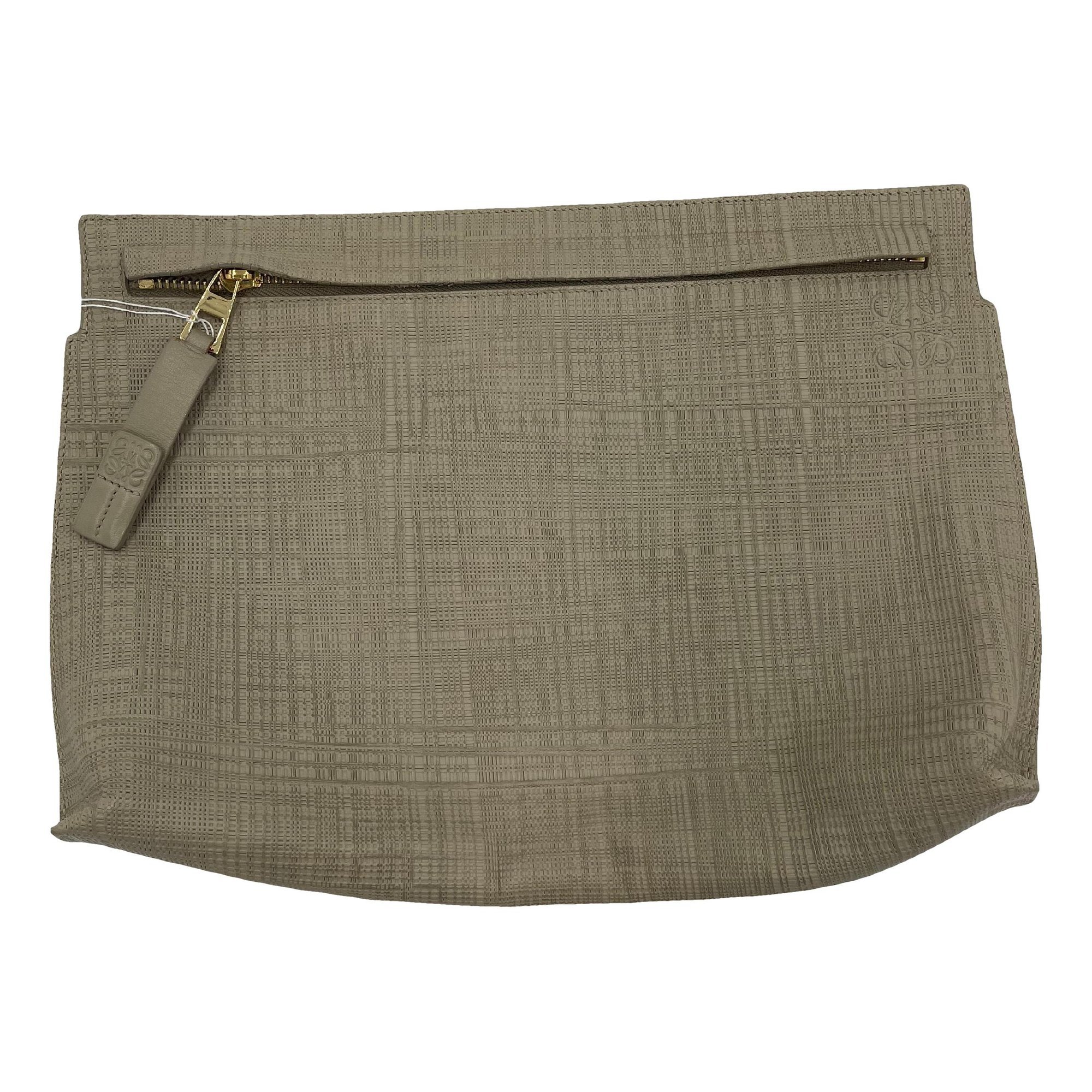 T Pouch leather clutch bag
