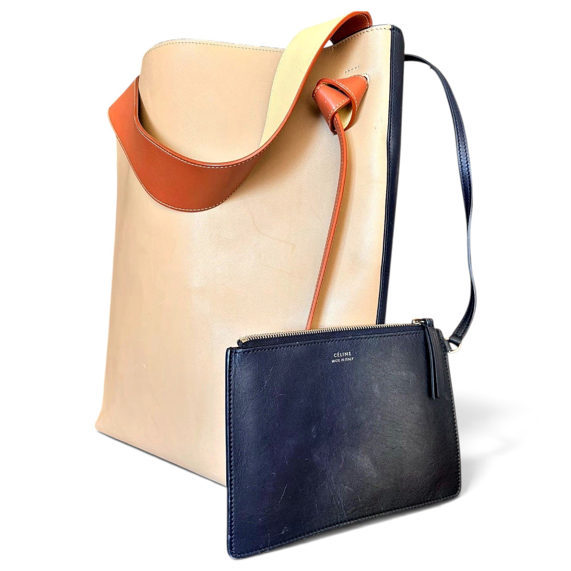 Twisted leather tote
