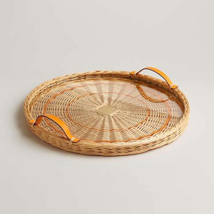 Jaune d'Or Oseraie Color Round Tray, Large Model