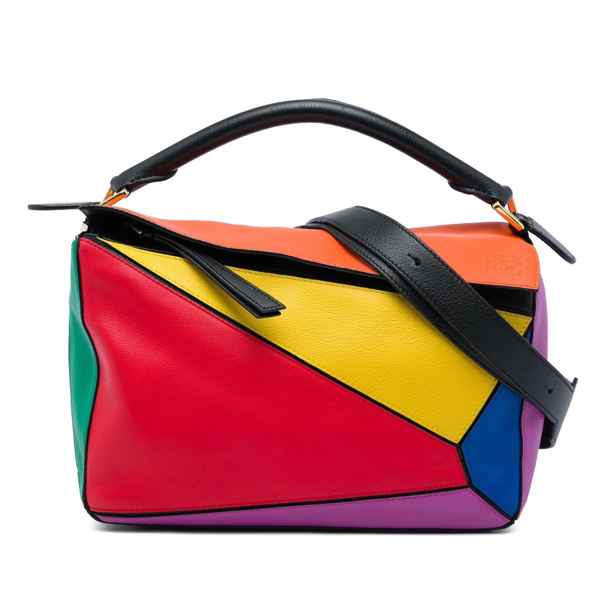 Puzzle leather satchel